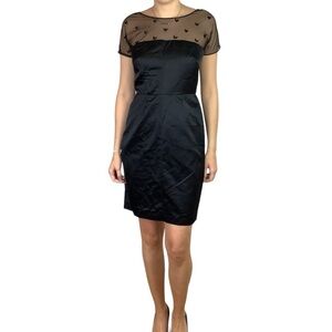 VERA WANG LAVENDER LABEL SILK TULLE SHEER BEADING DRESS
